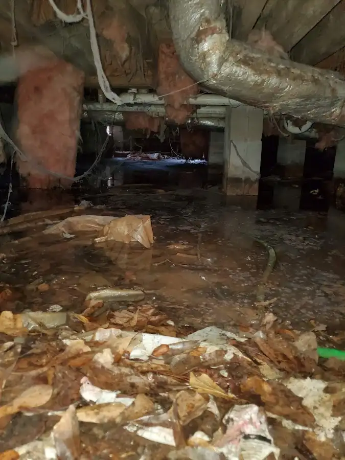 Crawl space flood assessment for Commercial Water Damage Restoration in Hurley