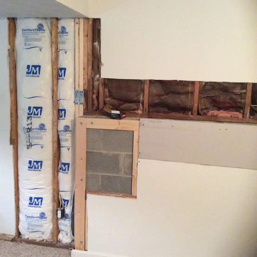 Wall insulation replacement during Structural Drying in Hurley